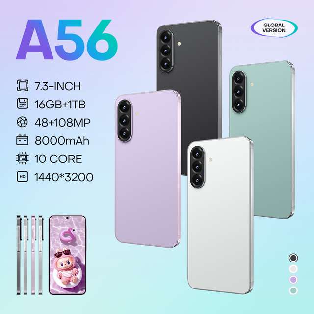 A56 5G Smartphone 1440*3200 High Resolution Display 16GB+1TB for Content Creators