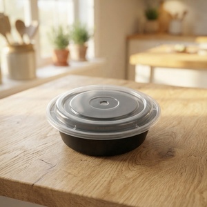 Stackable PP Plastic Food <b>Containers</b> with Airtight Lids, Disposable Microwave Safe Meal Prep Boxes High Quality - Product Image 1