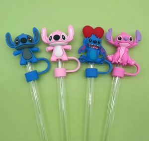 Venta al por mayor: Tapones de pajita de 10 mm con diseño de Stitch, ecológicos, reutilizables, con logotipo personalizado, a prueba de polvo, para accesorios de <span class=keywords><strong>bar</strong></span>, adornos 3D para pajitas. - Product Image 2