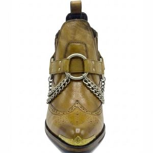 Chaussures habillées montantes pour hommes, en cuir véritable, faites à la main, personnalisables, style unique, pour l'automne et les mariages - Product Image 4