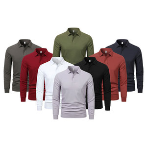 Polo à manches longues avec logo imprimé floqué, col boutonné, grande taille, vêtements pour hommes, L 175/92A - Product Image 3