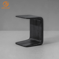 Table d'appoint en forme de C, table d'appoint de canapé, table d'appoint pour ordinateur de bureau, structure en bois massif pour salon et chambre à coucher