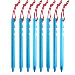Accesorios para Tiendas de Campaña: Estacas de Aluminio Rojas Ajustables de 18 cm y Cuerda de Sujeción Ultraligeras para Exteriores - Product Image 2