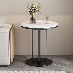 <span class=keywords><strong>Tavolino</strong></span> Laterale Piccolo e Lussuoso Accanto al <span class=keywords><strong>Divano</strong></span>, Tavolo Rotondo con Piano in Pietra, <span class=keywords><strong>Tavolino</strong></span> da Caffè Moderno per Piccoli Appartamenti - Product Image 6