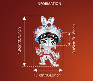 Cadena de cuentas DIY de plata de ley S925 estilo Guochao de gran venta con figura de danza Yingge - Cuentas sueltas encantadoras estilo chino <span class=keywords><strong>Wu</strong></span> Song - Product Image 5