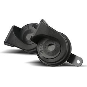 Klaxon de voiture puissant, klaxon électrique en forme d'escargot, haut-parleur bidirectionnel en aluminium pour voitures avec 110-130 dB, nouvelle conception de pièces automobiles professionnelles, 12 V, noir - Product Image 6