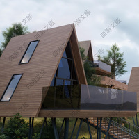 Mini-villa modulaire préfabriquée en forme de A, structure de luxe écologique fabriquée en Chine