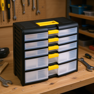 TTAKE Top Cab <b>Drawer</b> Unit Tool Containers 5 Tier <b>Plastic</b> Storage With Clear <b>Drawers</b> For Workshop Organization - Product Image 3