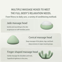 Pistolet de massage chauffant en jade, appareil portable de thérapie musculaire profonde pour soulager les douleurs au cou, aux épaules et au dos
