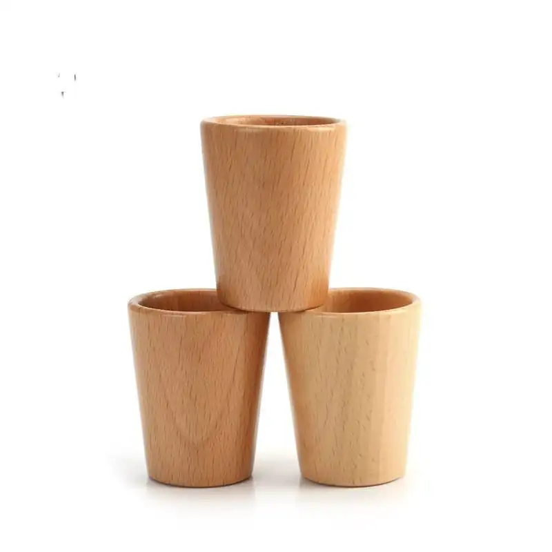 Японская Чашка сакэ, поделки, деревянная Подарочная кружка ручной работы, чайная чашка из Букового дерева для маленького подарка, оптовая продажа