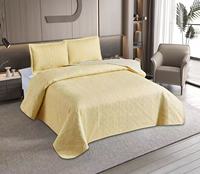 Parure de lit matelassée à ultrasons unie et économique, 3 pièces, en stock – Direct Usine