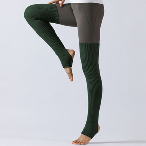 En gros, Chaussettes de yoga longues au-dessus du genou sans orteils pour femmes, et Jambières tricotées hautes jusqu'à la cuisse pour la danse, le yoga et le ballet - Product Image 6