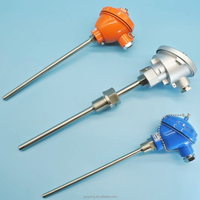 Sonda de temperatura industrial OEM de acero inoxidable con rosca, sensor de inmersión PT100, termopar tipo J K