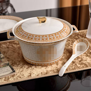 Juegos de vajilla Gold New Western Luxury Mosaic Bone China Product 58 Pcs Caja de regalo Regalos Cerámica contemporánea para 6 usuarios - Product Image 5