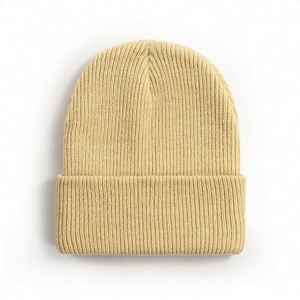 Custom Plain Color Casual Rib Knit Cuff Beanie <b>Hat</b> with 3D Embroidery and Image Style Unisex <b>Winter</b> Warm <b>Hat</b> - Product Image 4