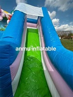 Château gonflable flamant rose commercial d'extérieur le plus vendu avec toboggan pour fête sur la plage, ensemble de château gonflable flamant rose