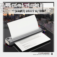 Printer termal langsung A4 Mini portabel, 203dpi tinta bebas WIFI ++ USB 2550mAh penggunaan kantor baterai dalam stok