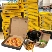 Fabrikgroßhandel Maßgeschneiderte Neue Marken-Pizzakartons 12 Zoll 16 Zoll, Burger-Boxen Schwarz mit Individuellem Logo-Druck und Verpackung