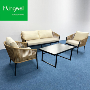 Canapé <span class=keywords><strong>de</strong></span> <span class=keywords><strong>jardin</strong></span> <span class=keywords><strong>de</strong></span> meubles <span class=keywords><strong>de</strong></span> patio extérieur en aluminium tous temps <span class=keywords><strong>de</strong></span> fabricant chinois avec rotin rond tissé - Product Image 3