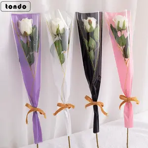 Tondo корейский пакет для розы, перерабатываемый пластиковый цветочный рукав для упаковки цветов