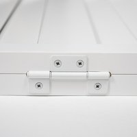 Porte pliante à persiennes intérieures en bois moderne sur mesure 24x80 avec charnières, utilisation hôtelière, construction en MDF, surface finie décorée