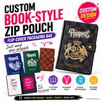 50 pochettes zippées à rabat, 2 compartiments, impression intégrale personnalisée selon votre design, en stock, styles de livres, conception gratuite pour vous