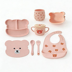 Juego de Vajilla de Silicona Personalizado para Bebés, Libre de BPA, Plato Dividido con Succión, Babero, Cuchara y Tenedor - Product Image 3