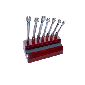 Jewelry <b>Engraving</b> <b>Tools</b> Set Stainless Steel Round Shape For DIY Jewelry Making Polished Wood Stand - Product Image 1