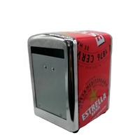 Porte-serviettes en métal pour table, distributeur de serviettes pour café, porte-serviettes de bar avec logo personnalisé