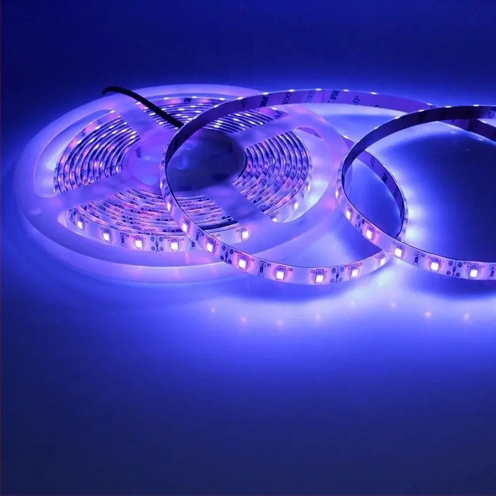 Germicidal Purple LED Stripes 365nm 395nm UV LED strip light 12V 24V UVA UVC Ultraviolet LED Strip 2835 UV LED Tape