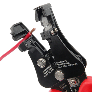 Spellatura Fili Automatica <span class=keywords><strong>3</strong></span> <span class=keywords><strong>in</strong></span> <span class=keywords><strong>1</strong></span> Rossa/Nera 22-10 AWG per Fili Solidi e a Trefolo, Tagliacavi a Cricchetto e Crimpatrice - Product Image 2