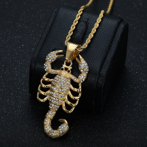 Collares de Moda de Acero Inoxidable con Colgante de Escorpión <span class=keywords><strong>CZ</strong></span> Iced Out Estilo Hip Hop Punk para Hombre al por Mayor - Product Image 2