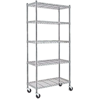 Wire Rack utilitaire robuste Étagère de cuisine en métal à 4 niveaux Étagère en fil chromé avec approbation NSF