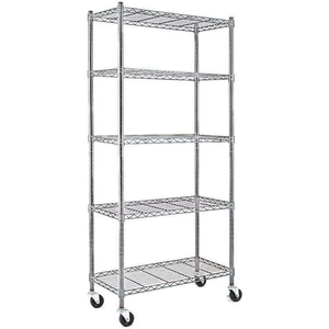 Estante de alambre de servicio pesado Estante de cocina de metal de 4 niveles Estante de alambre cromado con aprobación NSF - Product Image 2