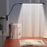 Lampe de lecture moderne flexible à LED avec protection oculaire, économie d'énergie, en ABS, à pince, dimmable 5W, pour chevet, bureau, travail, chambre, USB 6000K