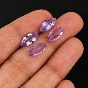YASHEE Gema de amatista natural con corte marquesa de 12x6 mm, color púrpura, para la fabricación de joyas - Product Image 3