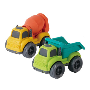 New bioplastic toys 2pcs plastic toy car free wheel construction vehicle truck toy