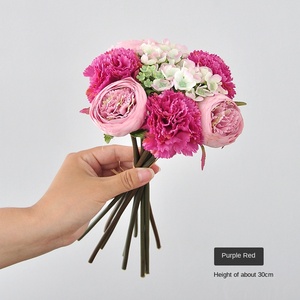 Bouquets <span class=keywords><strong>de</strong></span> mariée artificiels, fausses fleurs en forme <span class=keywords><strong>de</strong></span> boule, décorations <span class=keywords><strong>de</strong></span> mariage, décoration <span class=keywords><strong>de</strong></span> salon, soie <span class=keywords><strong>et</strong></span> plastique <span class=keywords><strong>de</strong></span> haute qualité - Product Image 6