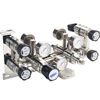 Régulateur de pression de panneau Jewellok en acier inoxydable 316L à double canal semi-automatique pour la distribution de H2/N2/He/Propane/Argon