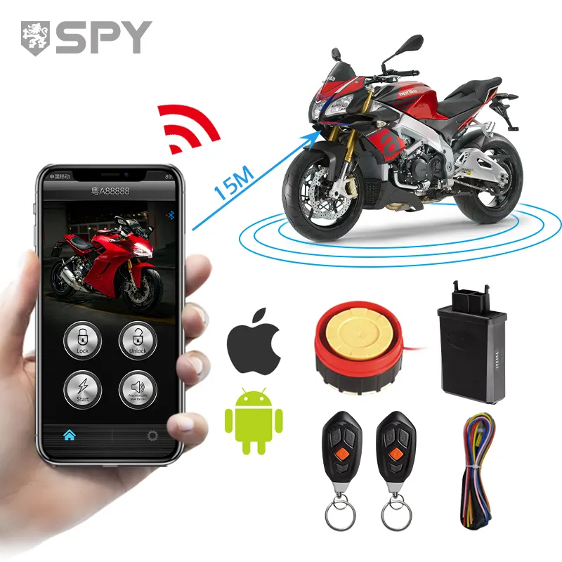 SPY-cerradura de disco antirrobo para moto, llave de arranque remota de seguridad de un sentido, 9V, universal