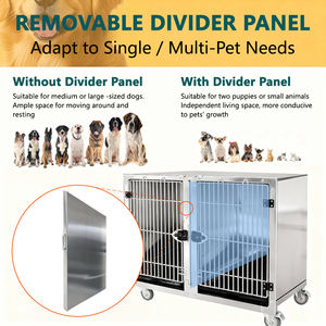 Paslanmaz Çelik Evcil Hayvan Kafesi Yuvarlak Köşeli Modüler Kafes Sistemi Veteriner Klinikleri için Tekerlekli Köpek Kafesi ve Kedi Kafesleri - Product Image 4