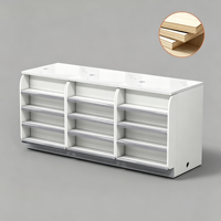 Comptoir de caisse de supermarché en bois, comptoirs de caisse personnalisés avec design en marbre, bureau de caisse avec étagères