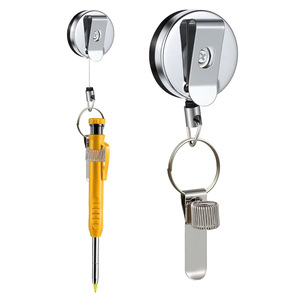 Semi-metallic <b>Retractable</b> Elasticated ID Badge HolderDoctor Nurse Student Badge ReelBadge Holder with <b>Pen</b> Holder - Product Image 2