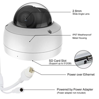 Kamera IP 4K OEM Smart AI Dome dengan Deteksi Manusia dan Kendaraan, Tahan Air, Audio Internal, Slot Kartu SD 516G, WDR, H265+