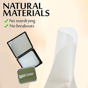 Feuilles de buvardage d'huile-Feuilles absorbantes d'huile pour le visage Film de contrôle d'huile naturelle pour peau <span class=keywords><strong>grasse</strong></span> avec miroir et bouffée - Product Image 6