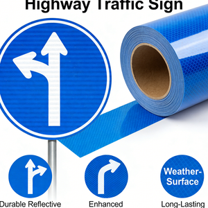 Pellicola Riflettente Stradale Impermeabile e Resistente al Sole per Uso Esterno, Consegna Rapida, Pellicola PET di Grado Ingegneristico per Segnaletica Stradale - Product Image 1