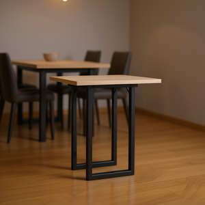 Steel O-Frame Dining <b>Table</b> <b>Legs</b> 15.7x15.7x28.7 Inches Black Heavy Duty Industrial Design - Product Image 2