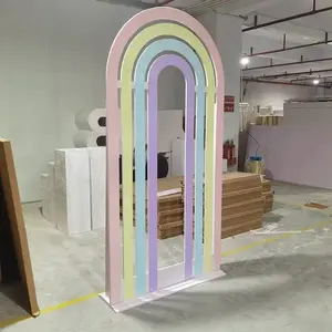 Arche arc-en-ciel acrylique de vente directe d'usine pour la décoration de douche de bébé arc-en-ciel en PVC pour la décoration de fond