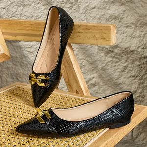35-45 da donna per ballerine Slip-On con motivo a coccodrillo con fibbia dorata scarpe a punta Sexy leggere comode per l'estate - Product Image 1
