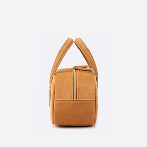 Elegant Velvet Boston Handbag with Two Top Handles Gold-Tone Zippers and PU Trim for Women Daily and Travel Use - Product Image 3